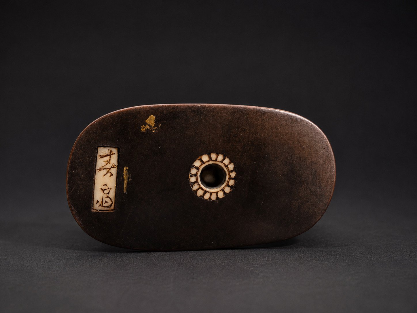 Oni vs Skeleton Sumo Netsuke with Ivory Inlay