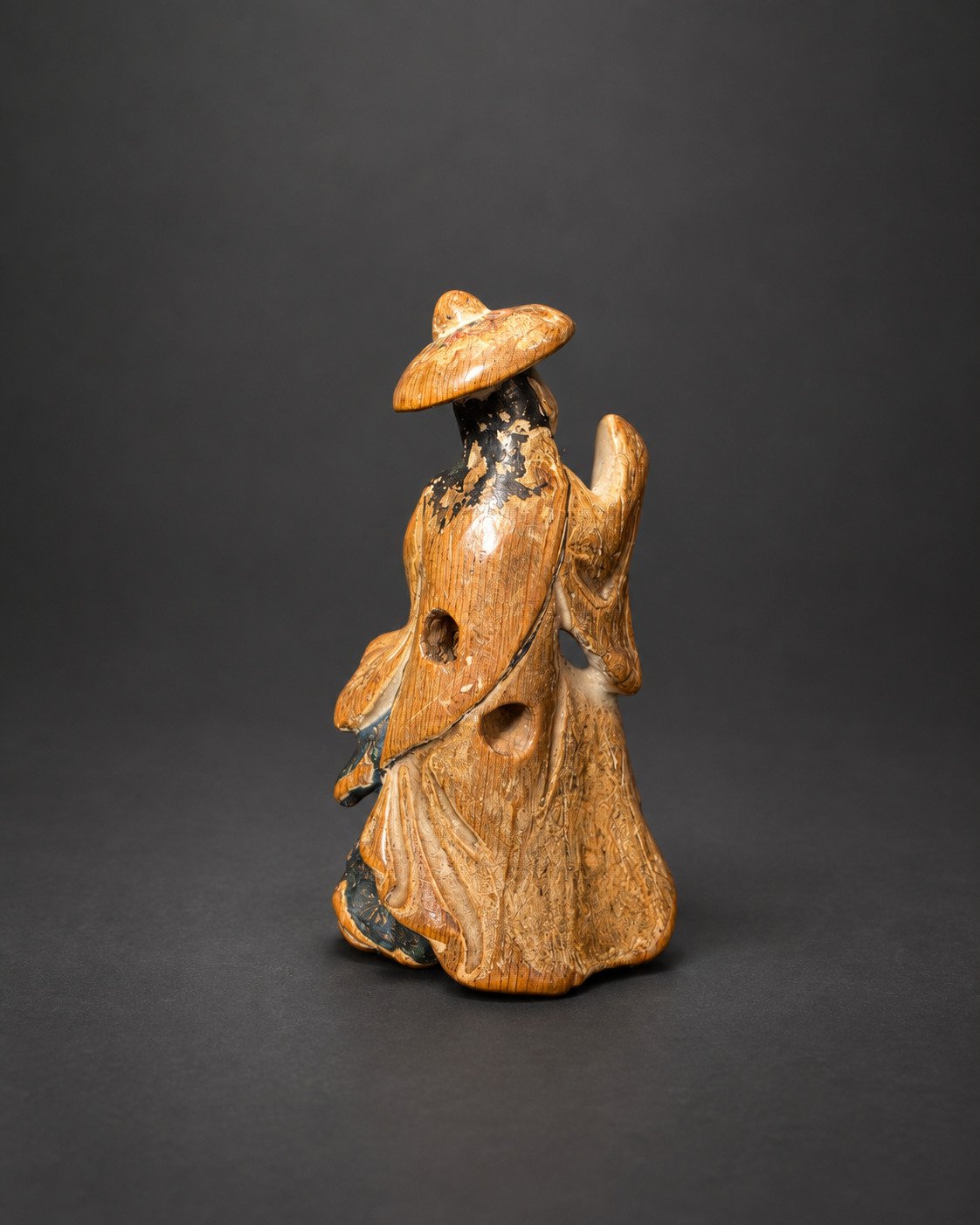 Saishiki Netsuke of Tokiwa Gozen with Her Three Sons
