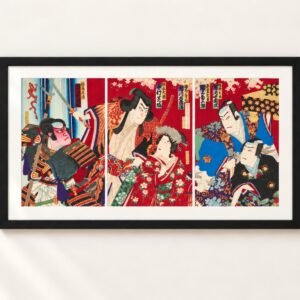 Toyohara Kunichika Ukiyo-e Triptych – Gion Sairei Shinkōki