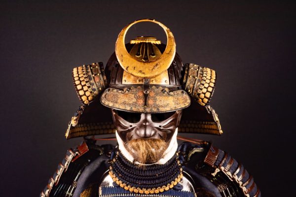 Complete Samurai Armor (Gusoku) with Indigo Lacing — Edo Period