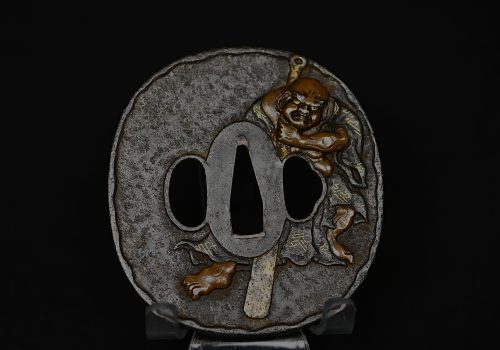 Marugata iron tsuba deity NBTHK hozon