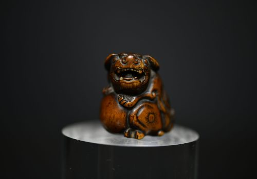 Netsuke shishi wood III