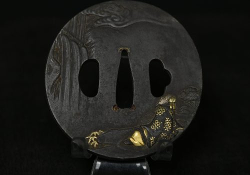Iron Marugata Tsuba Sennin