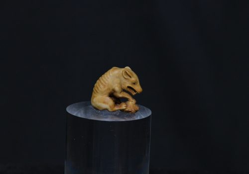 Netsuke dog and turttle ivory