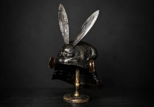Edo Usagi-nari Kawari Kabuto – Silver-Foiled Rabbit Helmet