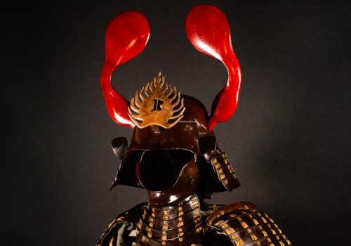 Edo Samurai Armor with Red Kuwagata – Complete Gusoku