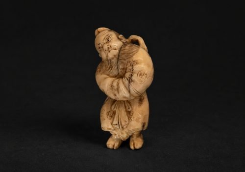 Edo Walrusivoren Netsuke – Shoki Demonenbedwinger