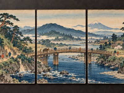 Trípticos de grabados japoneses en madera