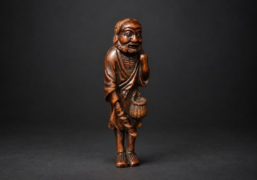 Old Fisherman Netsuke with Carp – Edo Period, 19th Century