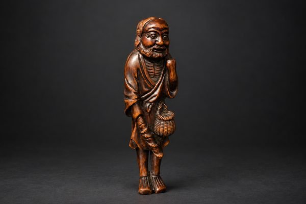 Old Fisherman Netsuke with Carp – Edo Period, 19th Century
