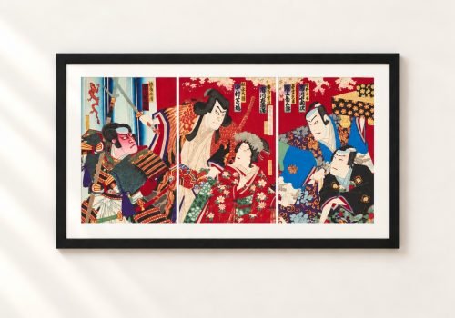 Toyohara Kunichika Ukiyo-e Triptych – Gion Sairei Shinkōki 1883