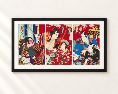 Toyohara Kunichika Ukiyo-e Triptych – Gion Sairei Shinkōki