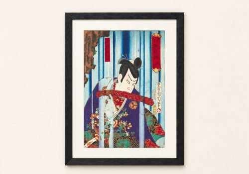 Toyohara Kunichika Ukiyo-e – Nakamura Actor & Waterfall