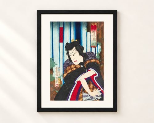 Toyohara Kunichika Ukiyo-e – Sawamura Tosshō at Hakone Waterfall